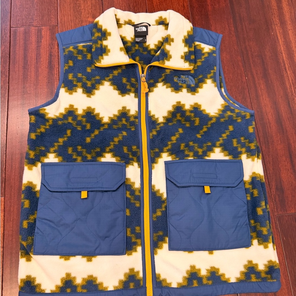 The North Face White and Brown Vest